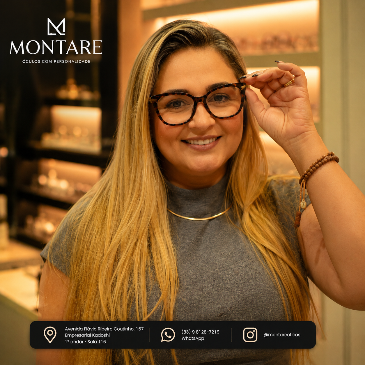 Atendimento personalizado da Montare Óticas